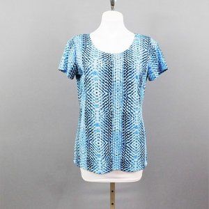 NY Collection Women Shirt Blue Black M‎